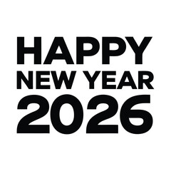 Happy New Year 2026 typography design. 2026 logo text design vector on white background