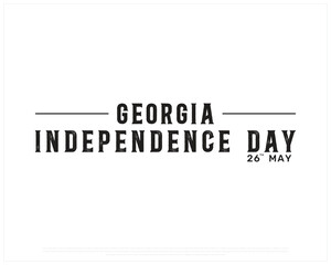 GEORGIA Independence Day on a white background, Vector design of Independence day of GEORGIA, Typographic Design of GEORGIA National Day, Flag typography of GEORGIA