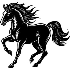 black horse vector illustration