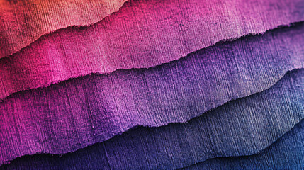 Abstract layered fabric texture with vibrant pink purple and blue hues art wave fold color style