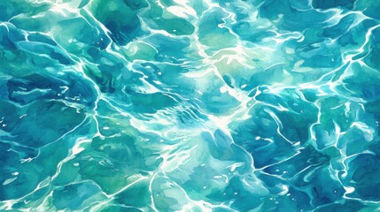 Obraz premium Elegant blue and green watercolor background with fluid patterns and soft, dreamy tones Seamless Texture