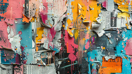 Fototapeta premium Vibrant Abstract Collage – A Fusion of Color and Texture