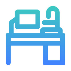work desk outlined gradient style