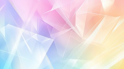 Obraz premium Modern geometric pastel background with faceted triangle folds, fine-striped lines, and a subtle color gradient, creating a soft yet structured design.