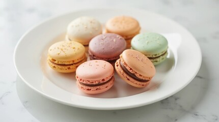 Fototapeta premium colorful macaroons on a wooden table