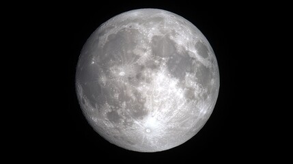 Obraz premium Incredible Full Moon Glowing Brightly in Night Sky Above the Earth Surrounded by a Dark Space Background with Stars and Celestial Beauty