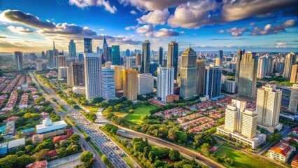 Fototapeta premium Aerial View of a Bustling City Landscape with Modern Architecture