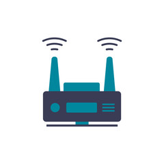 Wifi router icon moder flat design