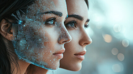 Deepfake expert analyzes AI-generated misinformation with side-by-side face comparison