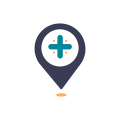 hospital location map pointer modern flat design
