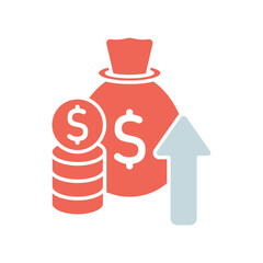 Icon a financial gain, isolated against a clean background.