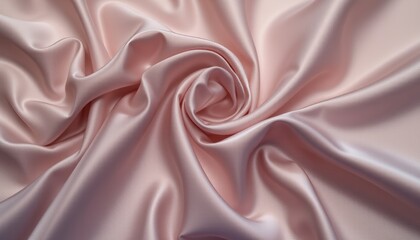 Obraz premium Swirling pink silk fabric forming a rose-like pattern perfect for romantic and elegant design