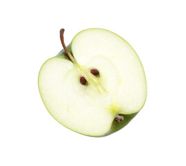 half of green apple isolated