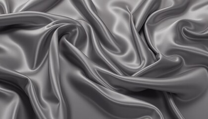 Fototapeta premium Smooth Silver Silk Drapery with Soft Folds