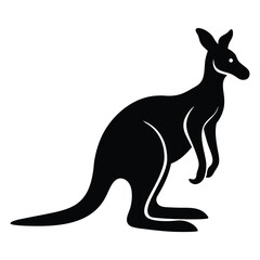 Minimal Kangaroo Silhouette Icon Clipart for Design
