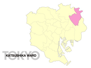 Fototapeta premium 東京都葛飾区の位置地図_02