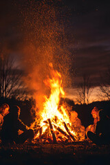 Captivating Halloween Bonfire Night, A Gathering of Friends and Warmth