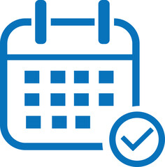 Business appointment calendar with time clock line art vector icon