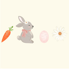 easter bunny with easter eggs