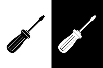 Fototapeta premium Screwdriver Silhouette Ideal for Construction & Maintenance Graphics.