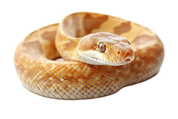 Fototapeta premium Coiled snake on isolated animal photography close-up
