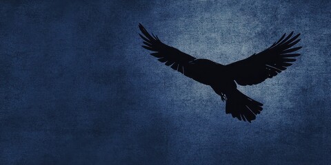 Fototapeta premium A silhouette of a black bird gracefully soaring in the sky