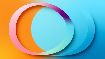 Abstract Rings of Color: A vibrant composition of overlapping rings in a gradient of colors, exuding a modern and dynamic aesthetic. 