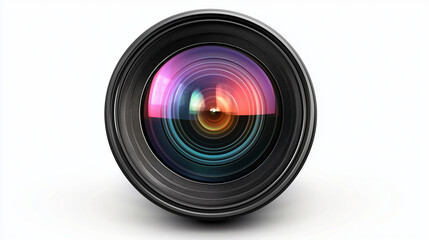 A close-up view of a camera lens, showcasing vibrant colors and intricate details that highlight photographic technology.