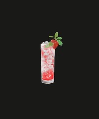 red cocktail with ice