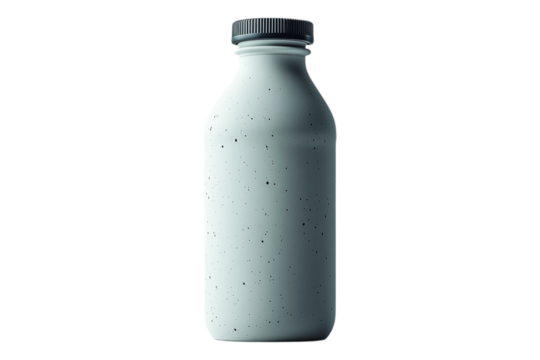 Minimalist Gray Bottle With Black Cap Isolated on Transparent Background - Powered by Adobe
