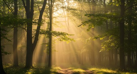 Obraz premium morning in the forest