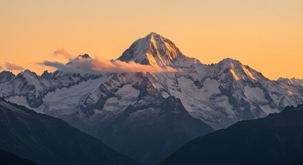 Naklejka premium sunrise in the mountains