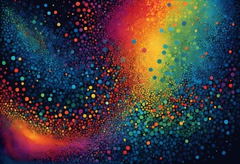 Abstract background with a pointillism style, colorful dots, vibrant hues. Generative AI.