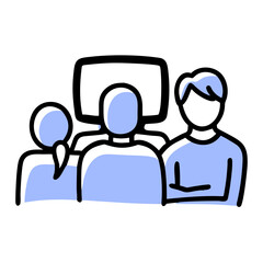 Fototapeta premium Cheerful illustration of people sitting together, showcasing community and connection.