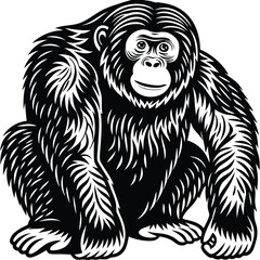 Obraz premium A vector silhouette image of a orangutan (21).eps