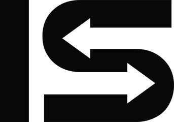 letter s two arrow recycle or exchange logo with vector file.