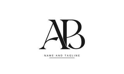 AB, BA Abstract Letters Logo Monogram