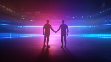 Gamers Shaking Hands Before Championship Match