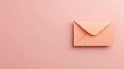 Peach Envelope on Soft Pink Background: A Minimalist Product Shot AI Generated