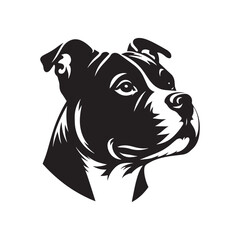 American Staffordshire Terrier Vector Silhouette: High-Quality Digital Art, Dog Illustration, Pet Logo, Graphic Design.
