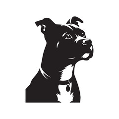 Obraz premium American Staffordshire Terrier Vector Silhouette: High-Quality Digital Art, Dog Illustration, Pet Logo, Graphic Design.
