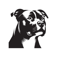 American Staffordshire Terrier Vector Silhouette: High-Quality Digital Art, Dog Illustration, Pet Logo, Graphic Design.
