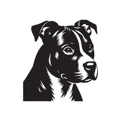 American Staffordshire Terrier Vector Silhouette: High-Quality Digital Art, Dog Illustration, Pet Logo, Graphic Design.