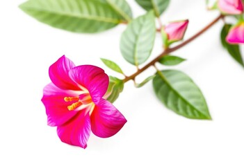 Obraz premium A single, vibrant bloom isolated against a pure white backdrop, summer, delicate