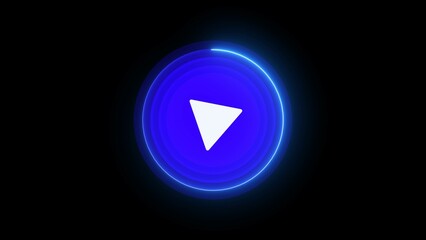 Red play button. Trendy animation. Alpha channel. Radio Web's play button illustration.