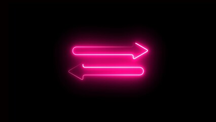 Neon arrows symbol icon. The green-and orange color arrow, points down and up. 