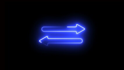 Neon arrows symbol icon. The green-and orange color arrow, points down and up. 
