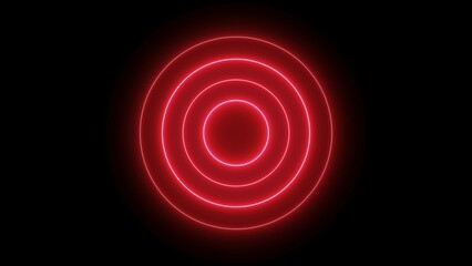 Neon circle Technology frame. Abstract blue and yellow light effect background. Abstract studio with violet glowing circle frame.	