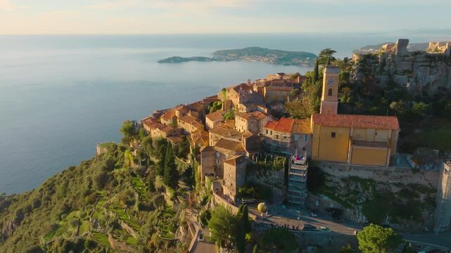 Eze historic village in the south of France, tourism in French Riviera, Cote d Azur travel, luxury French resort in the south of France