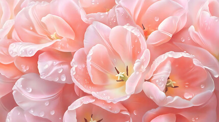 Obraz premium Blush Pink Tulips Petals in Full Bloom